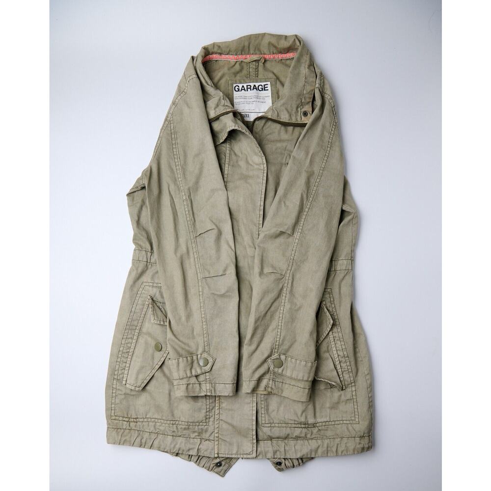 Garage Women’s Jacket Small Olive Green Utility Military Style‎ Full Zip Pockets - Picture 9 of 12